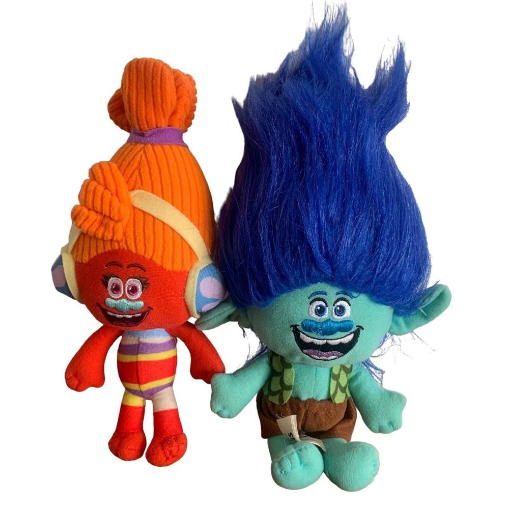 Dream Works Trolls Plush Dolls Lot‎ of 2 - Suki 10" & Branch Blue 11"